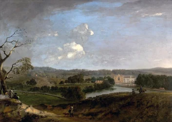 Vista oeste de la Abadía de Newstead, Nottinghamshire, 1726